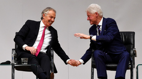 Tony Blair and Bill Clinton, Belfast, Northern Ireland, April 10, 2018  © Clodagh Kilcoyne