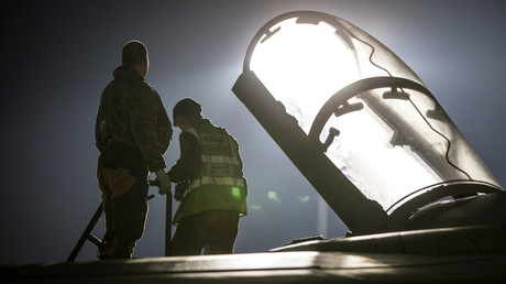 A Tornado Navigator getting into the cockpit, April 13, 2018 © UK MOD 