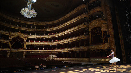 FILE PHOTO: Ballerina at the original Bolshoi Theatre stage © Ramil Sitdikov