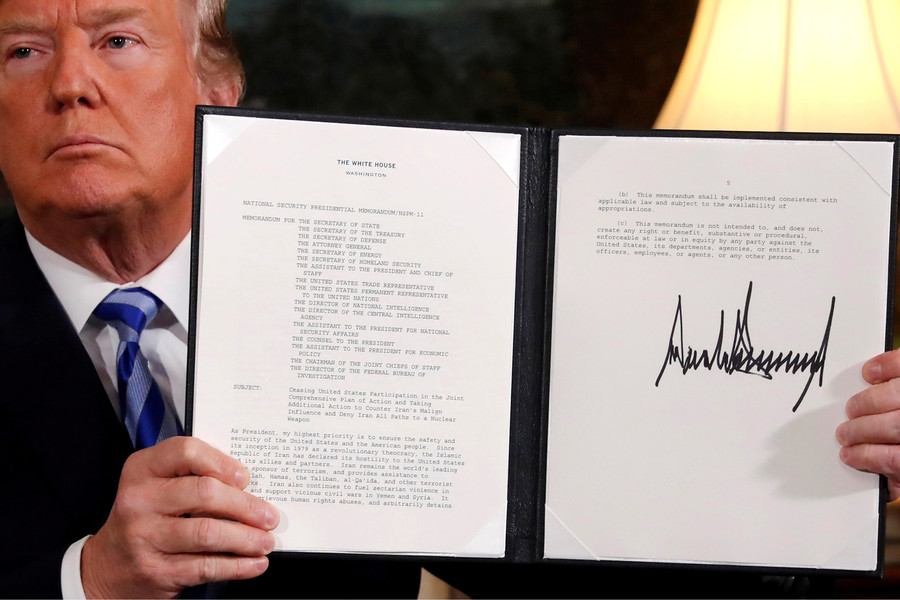 US withdrawal from Iran nuclear deal news