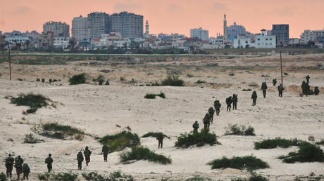 FILE PHOTO: Israeli reserve forces entering the Gaza Strip. 