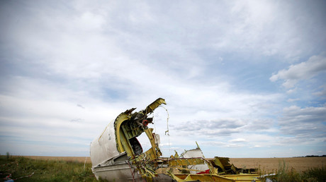 A site of a Malaysia Airlines Boeing 777 plane crash