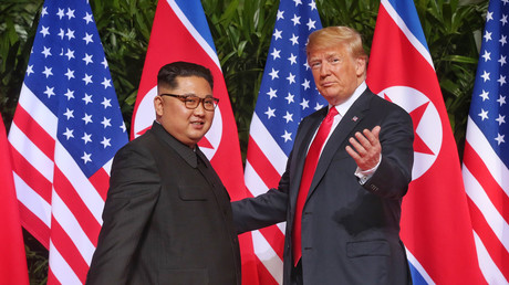 Kim Jong-un and Donald Trump, Singapore,  June 12, 2018 © The Straits Times