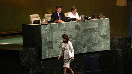 US Ambassador to the United Nations Nikki Haley, UN headquarters in New York, US, June 13, 2018 © Mike Segar