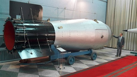 The world's most powerful thermonuclear bomb (up to 100 megatonnes) is displayed in the museum of nuclear weapons in the Russian Federal Nuclear Center in the Nizhny Novgorod Region © RIA Novosti