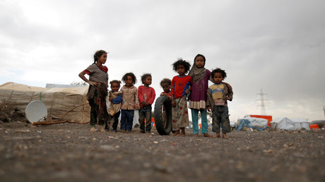 Children at a camp for internally displaced people (IDPs) near Sanaa, Yemen, March 18, 2018 © Khaled Abdullah
