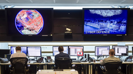 An inside shot of the 24 hours operations room of GCHQ in Cheltenham © Ben Birchall/AFP
