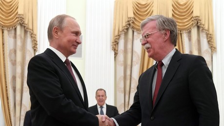 Russian President Vladimir Putin and US National Security Advisor John Bolton are meeting in the Kremlin, June 27, 2018 © Sergey Guneev

