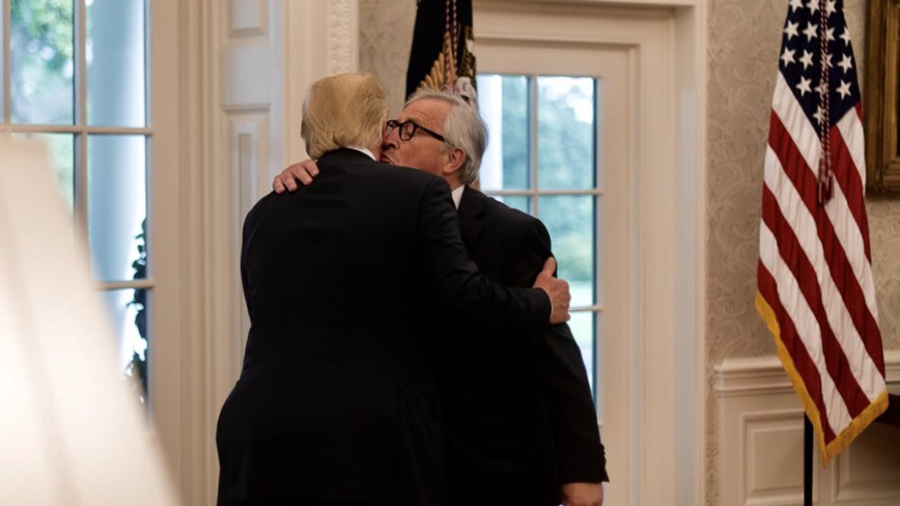 ‘First-time’ kiss with Trump caught EU’s Juncker by surprise