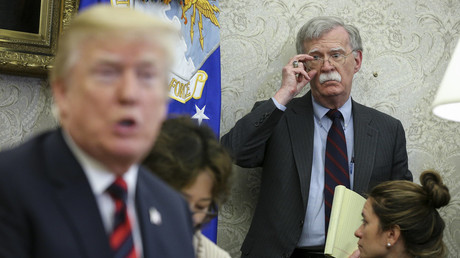 US President Donald J. Trump and National security advisor John Bolton, May 22, 2018, Washington DC  Oliver Contreras