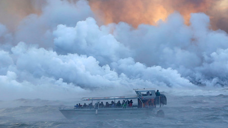 'Lava bomb' from Hawaii volcano hits tour boat, injuring at least 22