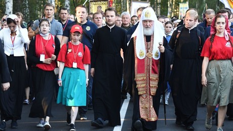Patriarch Kirill of Moscow and All Russia during a religious procession to mark the 100th anniversary of the royal family's execution, in Yekaterinburg © Pavel Lisitsyn