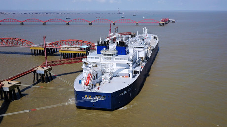 FILE PHOTO A ship transporting liquified natural gas cargo from Russia © China Stringer Network