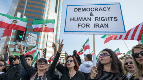FILE PHOTO Iranian diaspora protest rally in Los Angeles, California. January, 2018 © Monica Almeida