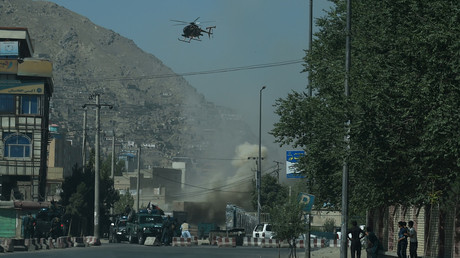 Clashes between Afghan security forces and militants near the Eid Gah Mosque in Kabul © Wakil Koshar
