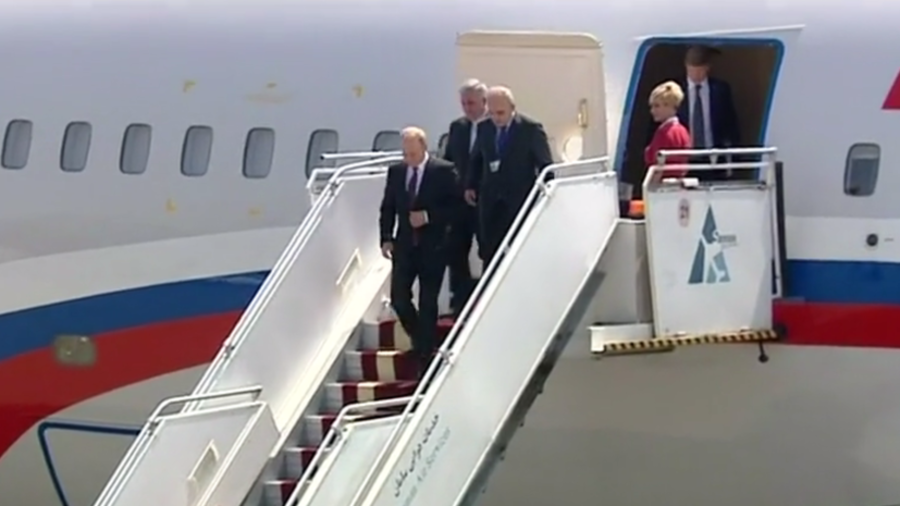 Putin arrives in Tehran for trilateral talks on Syria’s fate (VIDEO)