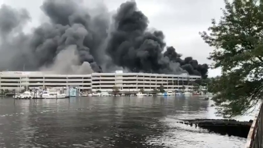 Multiple Cars On Fire As Monster Blaze Tears Through New York Mall