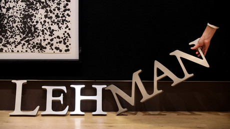 Lehman Brothers corporate logo at Christie's auction house © Oli Scarff