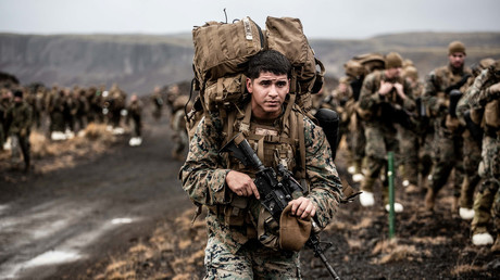 DOSSIER PHOTO. Les US Marines organisent un entraînement par temps froid en Islande le 19 octobre 2018.