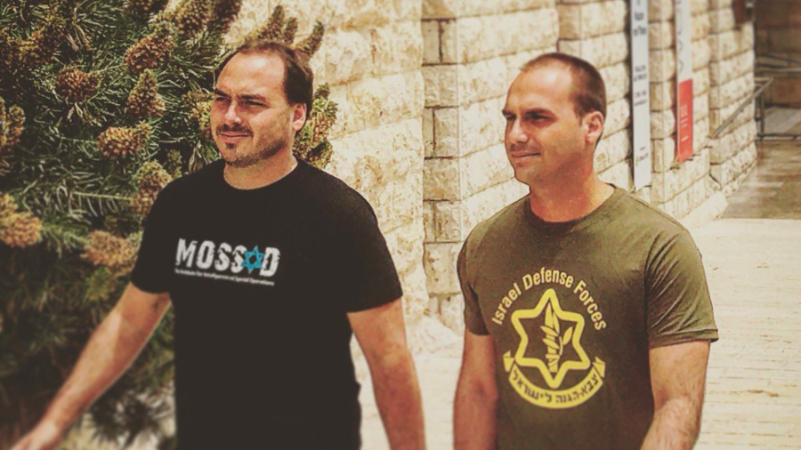 Image of Bolsanaroâs sons wearing pro-IDF & Mossad shirts goes viral