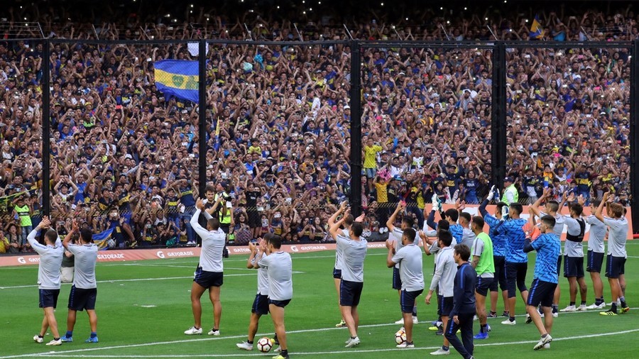 50 000 Boca Juniors Fans Pack Stands For Training Ahead Of Copa Libertadores Final Video Rt Sport News