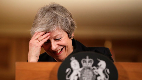 Britain's Prime Minister Theresa May during a news conference at Downing Street in London, November 15, 2018. 