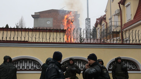 Protest at the Russia Consulate in Kharkiv © Reuters / Stanislav Belousov 