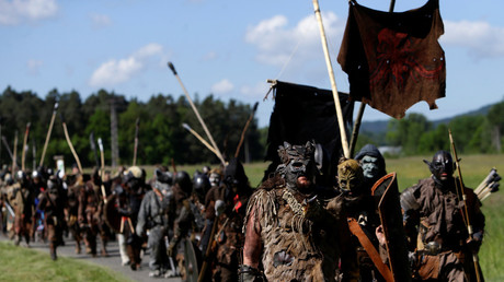Participants dressed as orcs at a Hobbit re-enactment