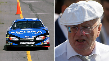 (L) Viagra Ford © AFP / Ronald Martinez / Getty Images North America; (R) Vladimir Zhirinovsky © Sputnik / Nina Zotina