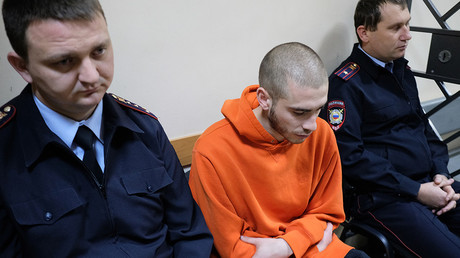 Rap star Husky at a Krasnodar court. 
