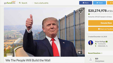 The 'We The People Will Build the Wall' fundraiser. © GoFundMe