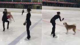 A skater's best friend? Zagitova trains alongside pet dog 'Masaru' before World Champs (VIDEO)