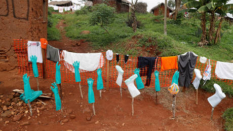 Disinfected healthcare workers' gear dries outside a hospital in DR Congo, file photo. © REUTERS/Goran Tomasevic