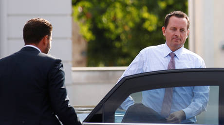 US ambassador to Germany Richard Grenell leaves meeting with German Chancellor Angela Merkel © REUTERS/Axel Schmidt

