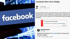 Violation of what? Users puzzled by Facebook's ban on sharing Zero Hedge links