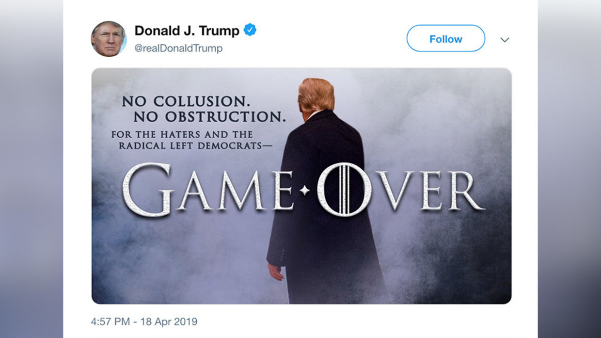 Image result for trump tells democrats game over