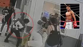 'Scumbag!' Footage emerges of boxer Shakur Stevenson attacking men & women at Miami garage (VIDEO)