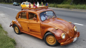 the wooden car