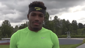 US sprinter impaled on javelin as he runs backwards on track