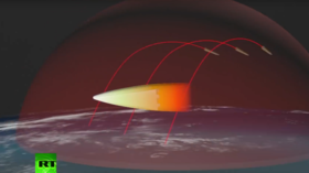 A CGI impression of the Russian Avangard hypersonic glider evading missile defense systems. © Russian Defense Ministry 