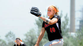 WATCH: Shocking moment star female pitcher gets taken out by ball to face from teammate