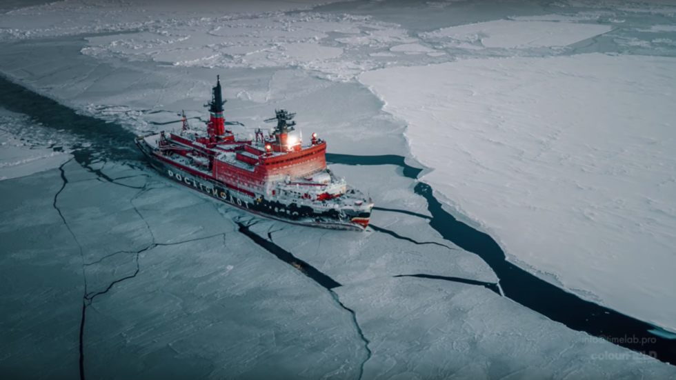 WATCH Russian nuclear icebreakers conquer the Arctic in stunning time-lapse & drone VIDEO