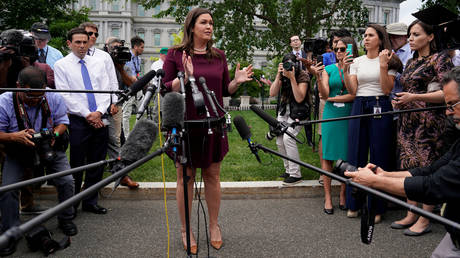 White House Press Secretary Sarah Sanders speaks to reporters at the White House (FILE PHOTO) 