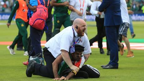 Cricket carnage: Madness as fans charge onto pitch after Pakistan v Afghanistan World Cup thriller 