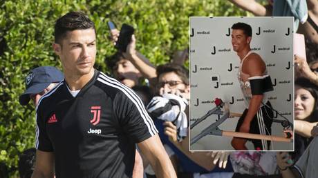 Testing times: Cristiano Ronaldo put through his paces as he reports for Juventus training (VIDEOS)