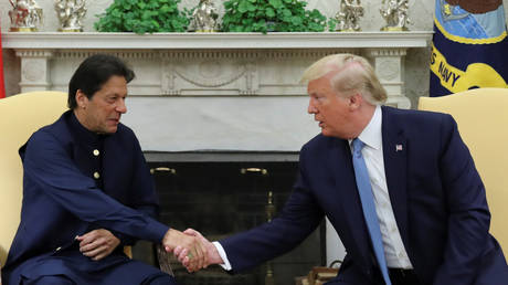 Pakistani PM Imran Khan and US President Donald Trump at the White House, July 22, 2019