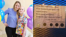Young cancer victim’s idea for kindness lives on as people leave coins for needy at bus stops