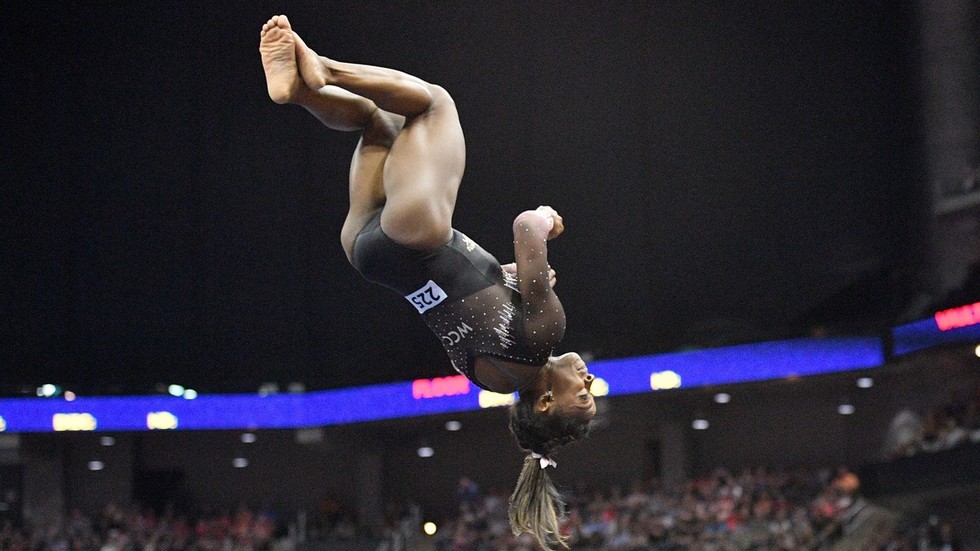 ‘Is it humanly possible?’ US gymnast Simone Biles hits insane triple