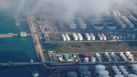 Oil and gas tanks are seen at an oil warehouse at a port in Zhuhai, China © Reuters / Aly Song