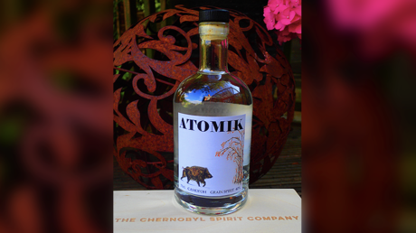 A bottle of Atomik vodka – an artisan spirit produced from crops in Chernobyl's abandoned zone © University of Portsmouth